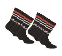 FILA Unisex Socken 6 Paar - Street, Sport, Lifestyle, Socks Set, Stripes, 35-46 35-38 (3-5 UK) Schwarz