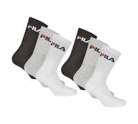 FILA Unisex Socken 3 Paar - Tennissocken, Crew Socks, Frottee, Sport, Logo 35-46 Classic Mix (Schwarz; Weiß; Grau) 35-38 (3-5 UK)