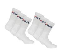 FILA Tennissocken 6 Paar (2x3er) Frottee mit Logobund Unisex Weiß 43-46