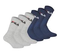FILA Unisex Socken, 6er Pack - Crew Socks, Frottee, Tennis, Sport (2x 3 Paar) 35-38 Blau