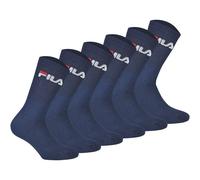 FILA Unisex Socken, 6er Pack - Crew Socks, Frottee, Tennis, Sport (2x 3 Paar) 39-42 Blau