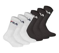 FILA Unisex Socken, 6er Pack - Crew Socks, Frottee, Tennis, Sport (2x 3 Paar) 43-46 Schwarz
