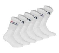 FILA Unisex Socken, 6er Pack - Crew Socks, Frottee, Tennis, Sport (2x 3 Paar) 43-46 Weiß