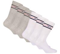 FILA Unisex Socken, 6er Pack - Strümpfe, Street, Lifesyle, Sport (2x 3 Paar) 35-38 Grau