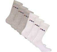 FILA Unisex Socken, 6er Pack - Strümpfe, Street, Lifesyle, Sport (2x 3 Paar) 35-38 Grau