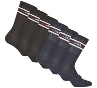 FILA Unisex Socken, 6er Pack - Strümpfe, Street, Lifesyle, Sport (2x 3 Paar) 43-46 Schwarz
