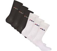 FILA Unisex Socken, 6er Pack - Strümpfe, Street, Lifesyle, Sport (2x 3 Paar) 43-46 Schwarz