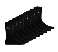 FILA Unisex Socken, 9er Pack - Tennissocken, Crew Socks, Logo Schwarz 43-46