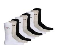 FILA Unisex Socken, 9er Pack - Tennissocken, Crew Socks, Logo Schwarz/Weiß/Grau 39-42