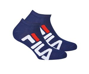 FILA Unisex Socken im Pack - Invisible Sneakers, Logo, einfarbig Blau 35-38 2er Pack (1x2P)