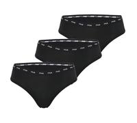 FILA Unterhosen Damen Baumwolle, 3er-Pack, Schwarz 94N (L)