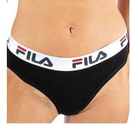 FILA Damen Slip - Regular Waist, Brief mit breitem Logo-Bund, Baumwolle, einfarbig schwarz M (Medium)