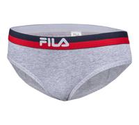 FILA Damen Slip - Regular Waist Panties, Logo-Bund, Cotton Stretch, uni, XS-XL Grau XS