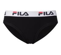 FILA Damen Slip, Vorteilspack (2er Pack) - Regular Waist, Brief mit breitem Logo-Bund, Baumwolle, einfarbig (schwarz (200), L (Large) - 2er Pack)