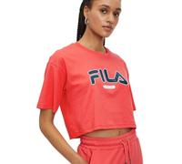 FILA Women's Lucena Graphic Tee Cropped T-Shirt, Cayenne, Medium
