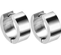 FILANGO 1 Paar Chirurgenstahl Kreolen Ohrringe Schmuck Silberfarben hochglanzpoliert 9 mm