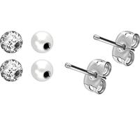 FILANGO 1 Paar Titan Ohrstecker 2 Perlen + 2 Epoxkugeln AUSTAUSCHBARE KUGEL Ohrring Ohr Schmuck Silberfarben 1,6 x 6 mm
