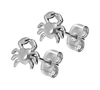 FILANGO 1 Paar Titan Ohrstecker Krabbe Damen Ohrring Schmuck Silberfarben