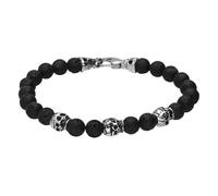 FILANGO Lavastein Kugelarmband TOTENKÖPFE