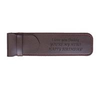 Filhome Personalisierte Leder Stift-Etui Handgemachte Brunnen Stiftetui Schutzhülle für Kugelschreiber für 1 Stifte