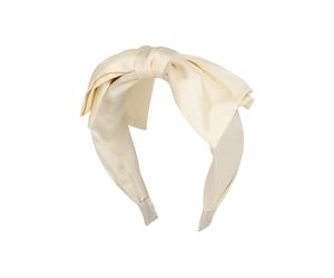 Filippa Firenze Haarreif Satin Bow mit eleganter Schleife weiß