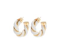 Filippa Firenze Ohrstecker The Catch mit tollem Leder-Element weiß