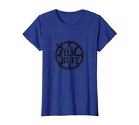 Film Buff Cinephile Movie Reel-Logo T-Shirt, Damen, Königsblau, 3XL