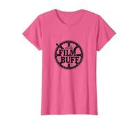 Film Buff Cinephile Movie Reel-Logo T-Shirt, Damen, Rosa Meliert, 3XL