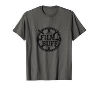 Film Buff Cinephile Movie Reel-Logo T-Shirt, Herren, Anthrazit, L