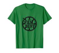 Film Buff Cinephile Movie Reel-Logo T-Shirt, Herren, Dunkelgrün, M