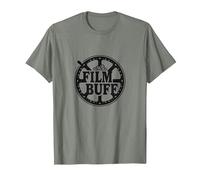 Film Buff Cinephile Movie Reel-Logo T-Shirt, Herren, Heidekraut/Armeegrün, XL