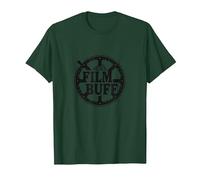 Film Buff Cinephile Movie Reel-Logo T-Shirt, Herren, Waldgrün, L