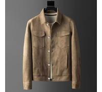 Filteilect Herren Cargo Jacke Langarm Kurzmantel Herbst Vintage British Style Resistant Wear Polyester Casual Jacke mit Reverskragen