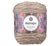 Filzwolle 100gr Knaul,uni+Color,100m Lauflänge, 100% Schurwolle, Mengen und Farbe frei wählbar (beige 1893)