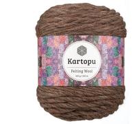 Filzwolle 100gr Knaul,uni+Color,100m Lauflänge, 100% Schurwolle, Mengen und Farbe frei wählbar (braun 1896)