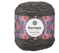 Filzwolle 100gr Knaul,uni+Color,100m Lauflänge, 100% Schurwolle, Mengen und Farbe frei wählbar (dunkelgrau 1012)