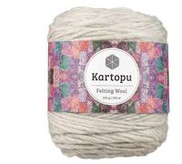 Filzwolle 100gr Knaul,uni+Color,100m Lauflänge, 100% Schurwolle, Mengen und Farbe frei wählbar (hellgrau 1009)