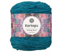 Filzwolle 100gr Knaul,uni+Color,100m Lauflänge, 100% Schurwolle, Mengen und Farbe frei wählbar (türkis 1532)