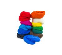 Filzwolle „Regenbogen", 12 Farben, 100 g