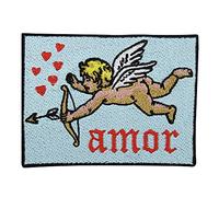 Finally Home Amor Engel Liebe Patch zum Aufbügeln | Angel Flügel Patches, Pfeil & Bogen Bügelbild, Herzen Flicken, Großer Aufnäher