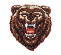 Finally Home Angry Grizzly Bär Patch zum Aufbügeln | Vintage Patches, Tiere Bügelflicken, Biker Bügelbild, Bear Aufnäher
