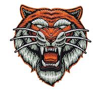 Finally Home Angry Tiger Patch zum Aufbügeln | Große Patches, Löwe Bügelbild, Aufbügler, Tigerkopf Aufnäher