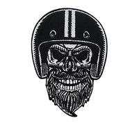Finally Home Bärtiger Biker Totenkopf Patch zum Aufbügeln | Aufnäher Lederwesten geeignet, Totenschädel Patches, Biker Schädel Rückenaufnäher, Motorrad Kutte Rückenpatch