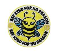 Finally Home Bee Kind for no Reason Patch zum Aufbügeln | Kinder Patches zum Aufnähen, Bügelbild, Aufbügler, Biene Aufnäher, Tier Bügelpatch