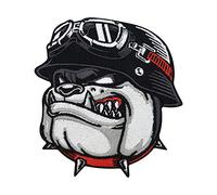 Finally Home Biker Bulldogge Patch zum Aufbügeln | Motorrad Kutte Patches, Hunde Bügelflicken, Motorradjacke Männer Flicken, Motorcycle Aufnäher für Lederwesten