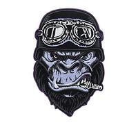 Finally Home Biker Gorilla Patch zum Aufbügeln | Motorrad Kutte Patches, Rückenaufnäher für Lederwesten, Motorradjacke Rückenpatch, Motorcycle Rocker Aufnäher