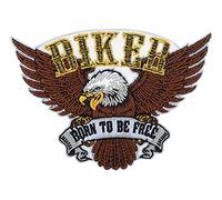 Finally Home Born to be Free Biker Adler Patch zum Aufbügeln | Motorrad Kutten Patches, Amerika Usa Rückenpatch, Weste Rückenaufnäher, Motorcycle Aufnäher für Lederwesten