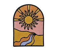 Finally Home Der Weg der Sonne Retro Patch zum Aufbügeln | Vintage Patches, Rising Sun Bügelbild, Aufbügler, Old School Hippie Aufnäher