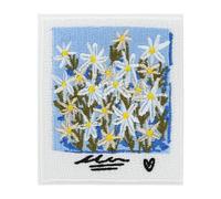 Finally Home Flower Picture Patch zum Aufbügeln - Süßer Blumen Aufnäher | Cooles Motiv für Erwachsene: Retro, Vintage, Boho & Mädchen Aufbügler. Als Bügelbild für Beutel & Jeansjacke.