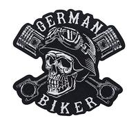 Finally Home German Biker Totenkopf Patch zum Aufbügeln | Motorrad Kutte Patches, Hunde Bügelflicken, Motorradjacke Männer Flicken, Motorcycle Aufnäher für Lederwesten